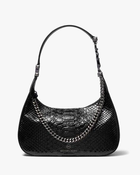 Piper Snake Embossed Leather Shoulder Bag