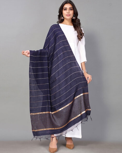 Zari Print Dupatta with Tassels Price in India