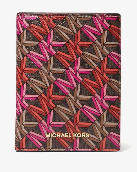 Buy Michael Kors Bedford Travel Medium Graphic Logo Passport Wallet |  Multicoloured Color Women | AJIO LUXE