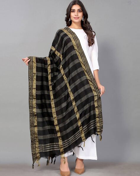 Zari Print Dupatta with Tassels Price in India