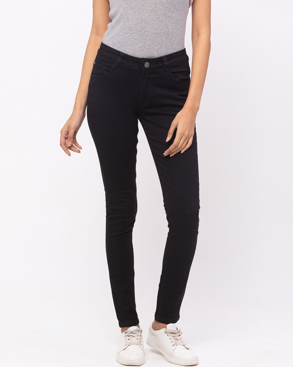 black mid rise jeggings