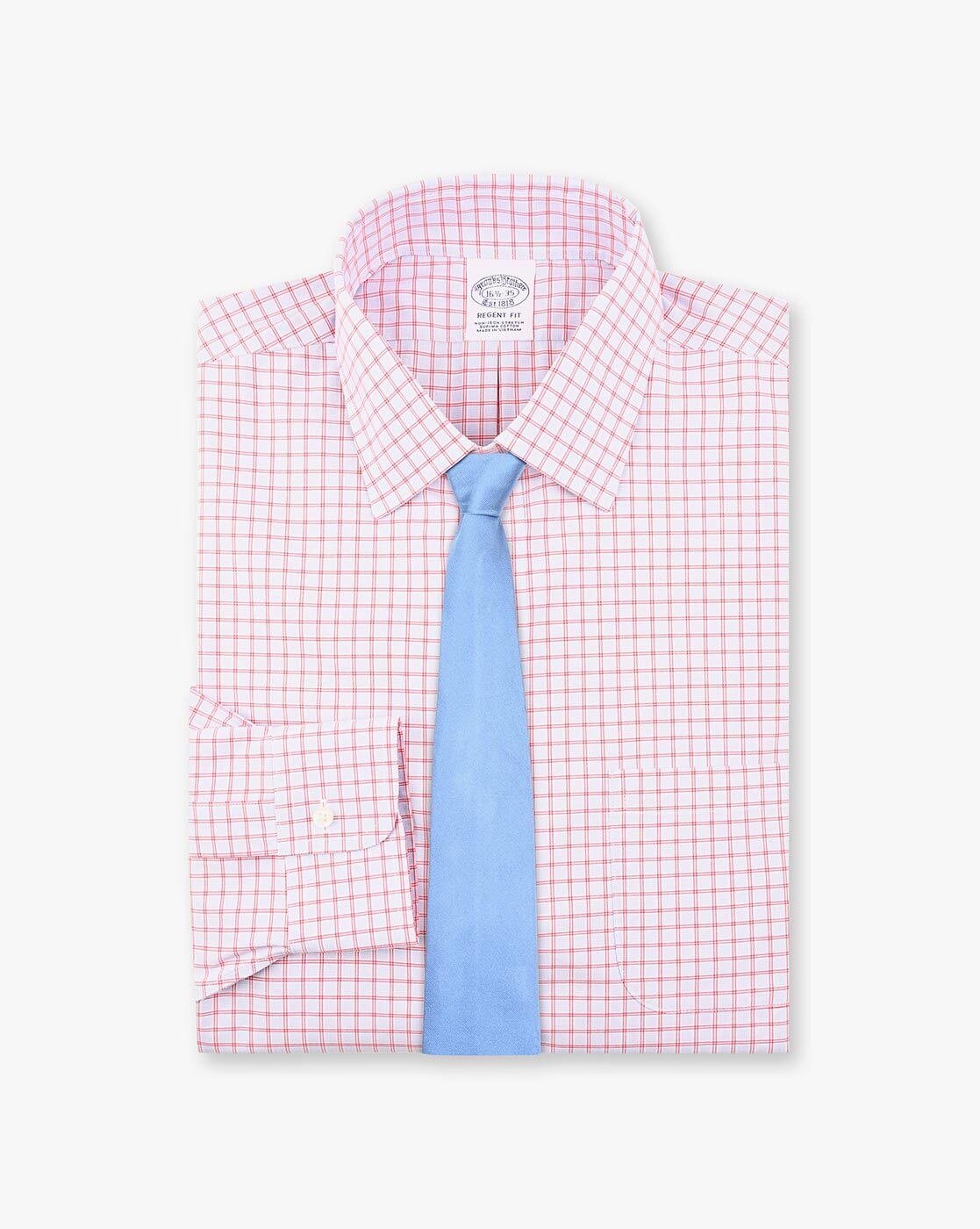 Regent Stripe Azure Regular Shirt  THIN RED LINE