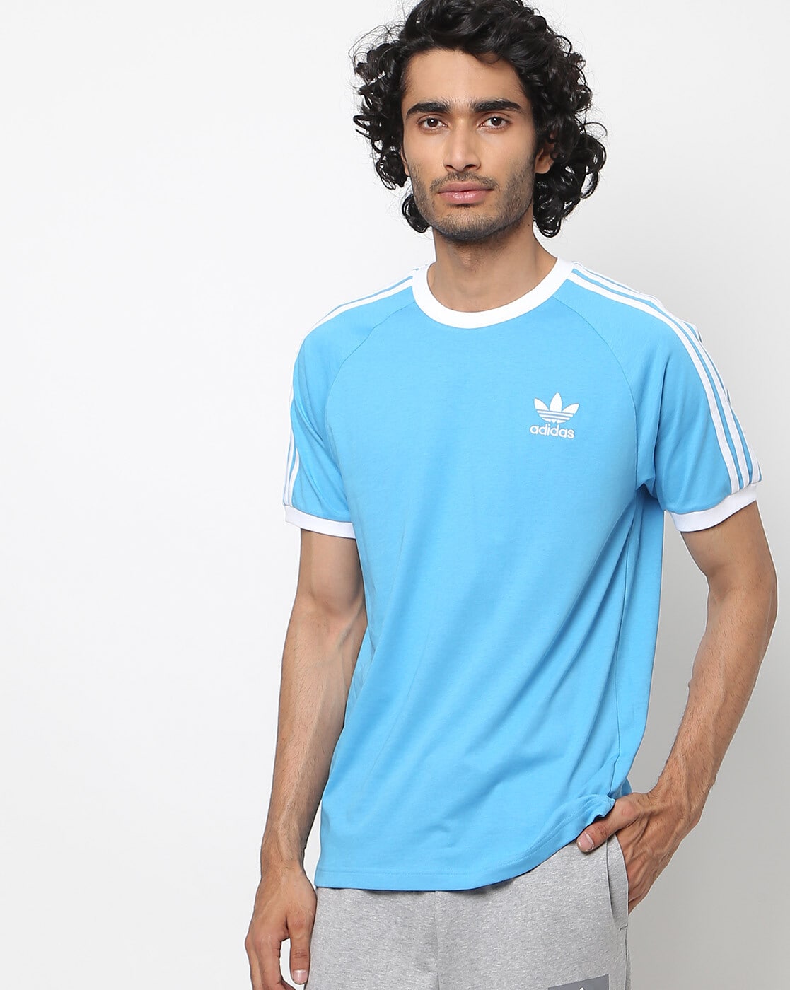 Blue Adidas Originals 3-Stripes California T-Shirt JD Sports UK ...