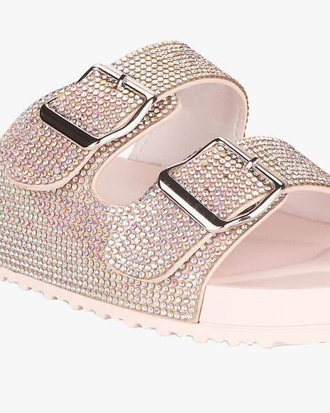 Teddy R Embellished Dual Strapped Flat Sandals