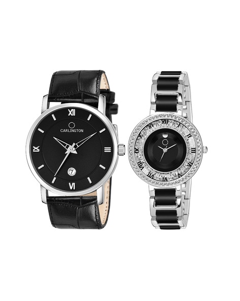 Buy Silver-Toned & Black Watches for Men by Carlington Online | Ajio.com