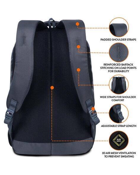 Panelled Backpack with Adjustable Straps