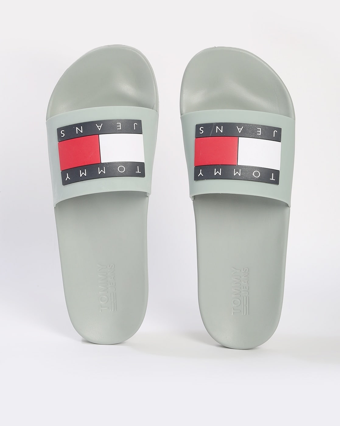 grey tommy hilfiger slides