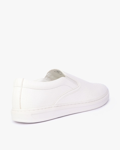 Leather slip on on sale plimsolls