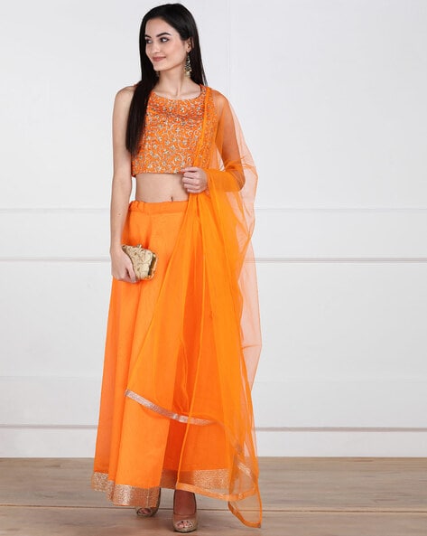 Orange Lehenga Choli | Buy Orange Lehenga Choli Online in India
