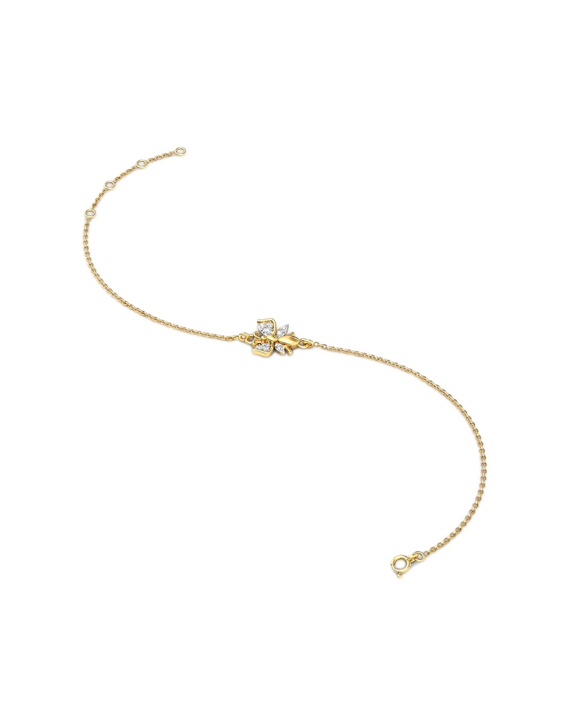 Candere By Kalyan Jewellers Yellow Gold SIIJ Diamond Starlet Bracelet For Women (Yellow Gold, 5.5)