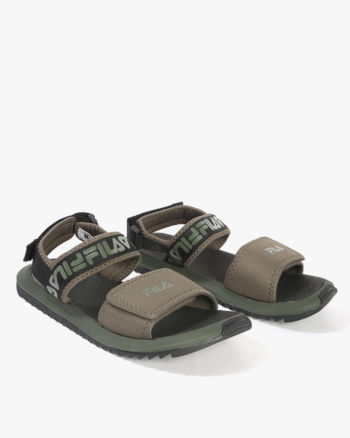 Double Layered Lively Olive Cork Sandals (Men)