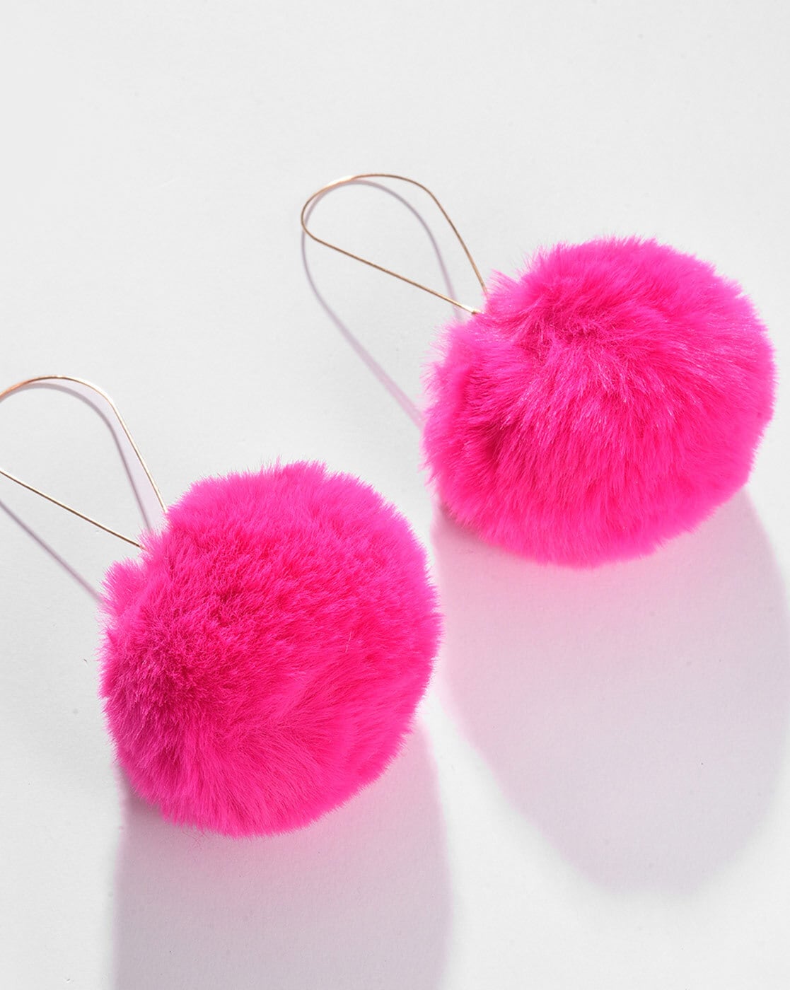 Pink fluffy store earrings