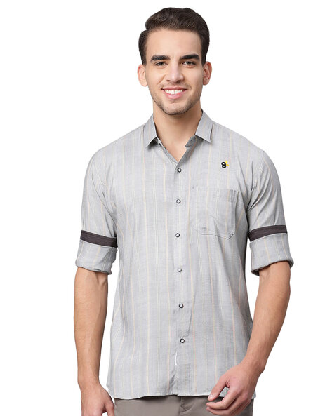 Buy Grey Shirts for Men by OM SAI LATEST CREATION Online