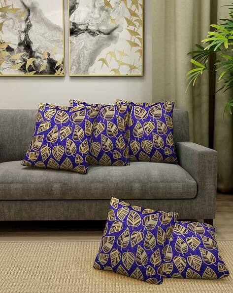 KLOTTHE Set of 5 Embroidered Square Cushion Covers