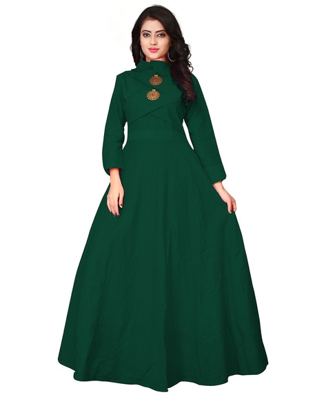 Graceful Green Tapeta Silk Designer Evening Gown -- Miraamall - USA UK  Canada