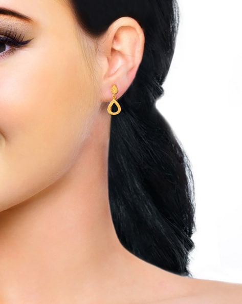 Gold Swarovski Crystals Dangle Earrings - Everyday Earrings – S.Leaf