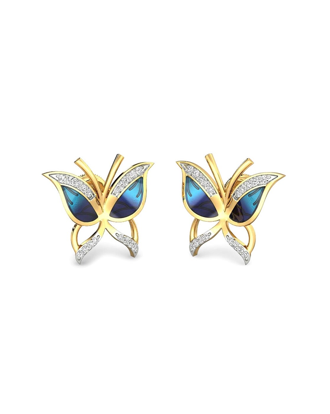 Gold-Plated Pair of Butterfly Combo Earrings