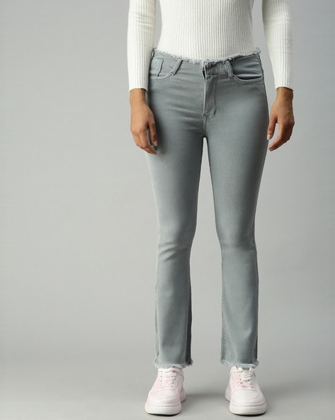 Buy Grey High Rise Bootcut Jeans For Women Online in India