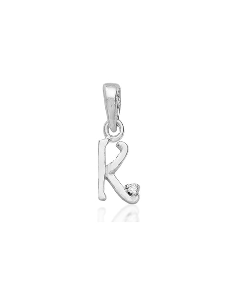 K Mini Initial Dainty Silver Necklace Letter Pendant | Amorium Jewelry