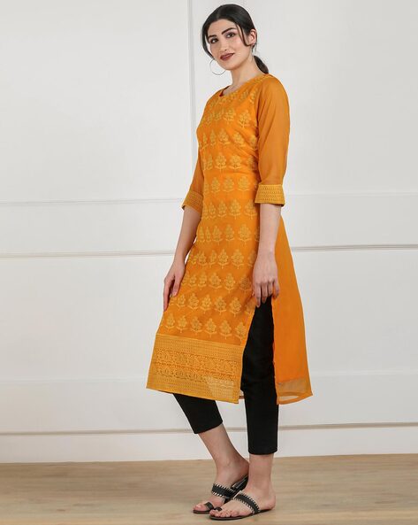 Orange Kurtas - Buy Trendy Orange Kurtas Online in India | Myntra