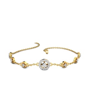 Candere By Kalyan Jewellers Yellow Gold SIIJ Diamond Starlet Bracelet For Women (Yellow Gold, 5.5)