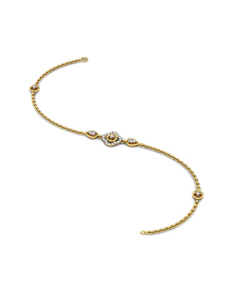 Candere By Kalyan Jewellers Yellow Gold SIIJ Diamond Starlet Bracelet For Women (Yellow Gold, 5.5)