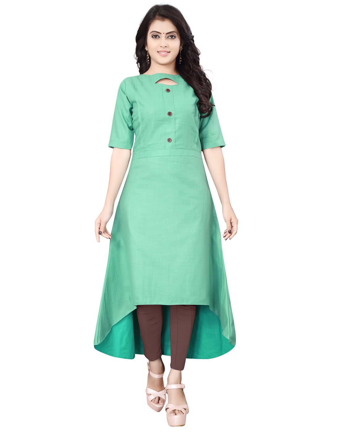 Buy Green Kurtas for Women by OM SAI LATEST CREATION Online | Ajio.com