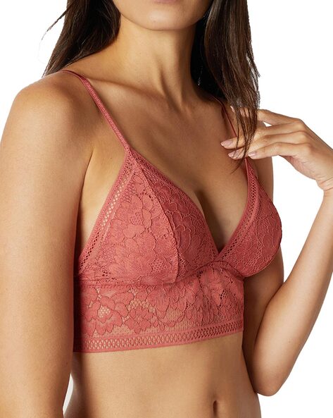 Buy Yamamay Lace Lightly-Padded Bra, Red Color Women