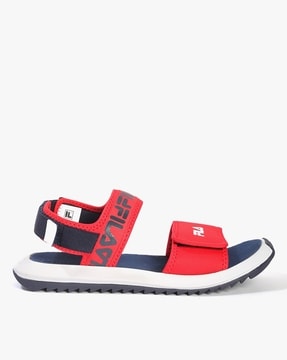 Red shop fila sandals