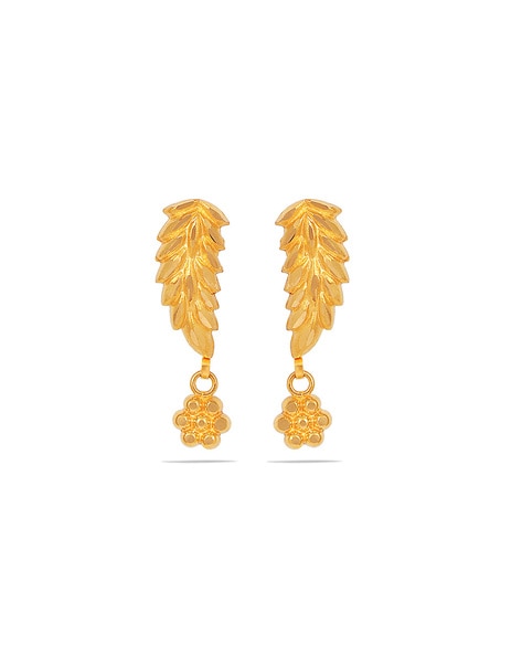 Buy Candere By Kalyan Jewellers 22KT Yellow Gold Stud Earrings for Women   at Best Price Best Indian Collection Saree  Gia Designer