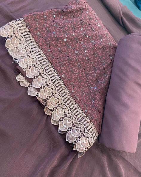 Chikankari Unstitched Dress Material with Dupatta Price in India