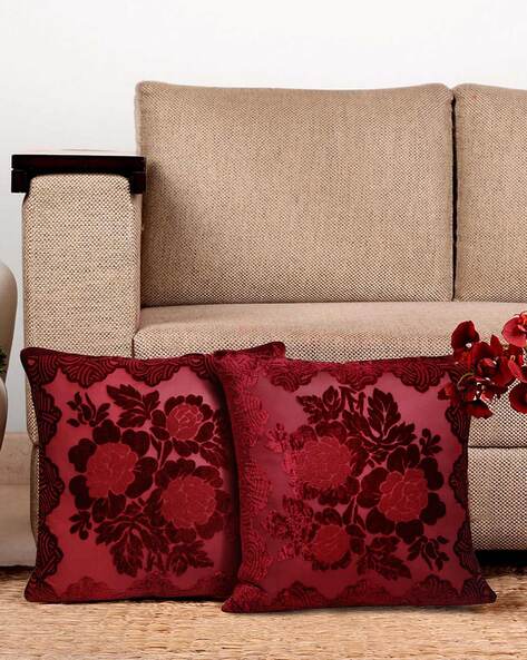 Maroon clearance velvet cushion