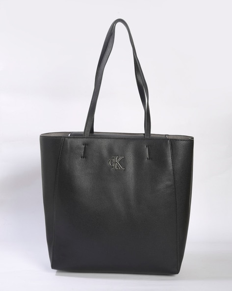 Calvin Klein Saffiano Leather Crossbody Bag in Black | Lyst
