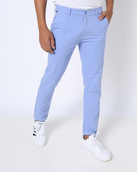 Buy Blue Fusion Fit Cotton Mens Chinos online - Tistabene