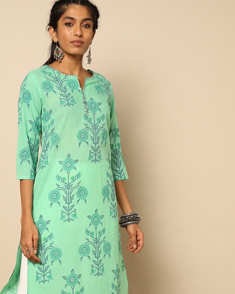 Buy Green Kurtas for Women by Indie Picks Online Ajio