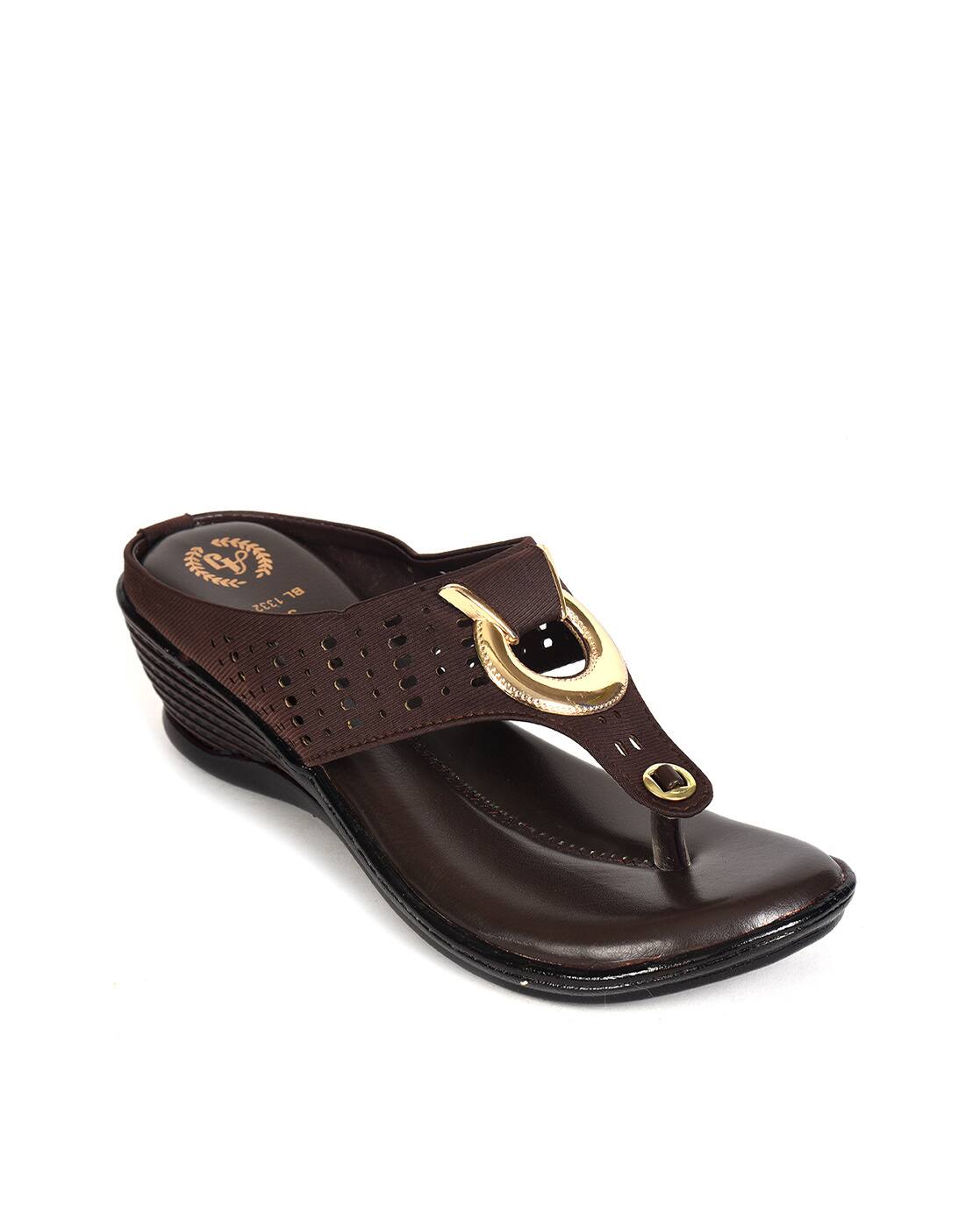 Buy Brown Flat Sandals for Women by AJANTA Online | Ajio.com