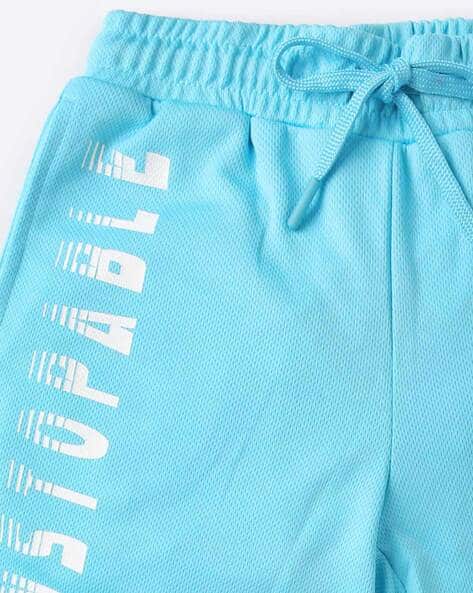 Typographic Print Shorts with Drawstring Waist view 3