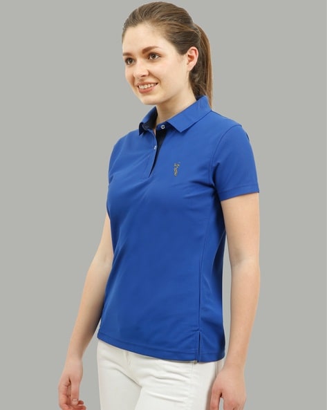 Royal blue polo t cheap shirt women's