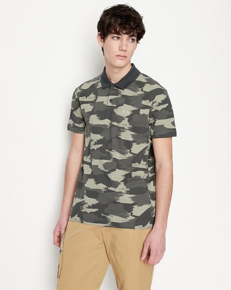 Military Camo Polo T-Shirt Men - Army Camouflage Polo Tee