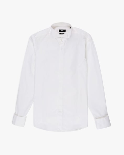 hugo boss wing collar shirt