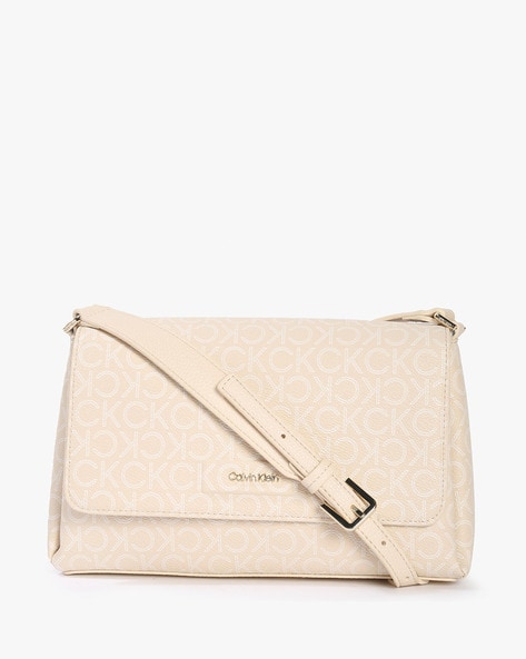 Calvin Klein Elemental Small Square Flap Crossbody Bag in Natural | Lyst