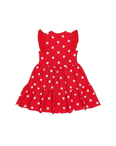 Naggoo Women's Polka Dot Printed V-Neck Cap Sleeve Short Wrap Dresses Red S  at Amazon Women's Clothing store