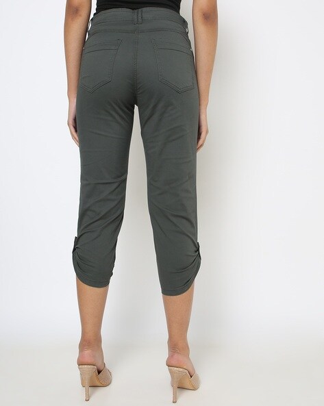 Buy Green Trousers Pants for Women by Zabaione Online Ajio