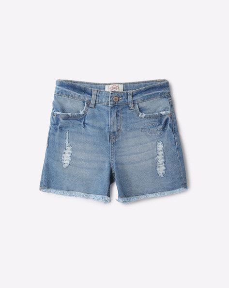 Side Chain Detailed Denim Shorts-Medium Denim – Your Style Fashion