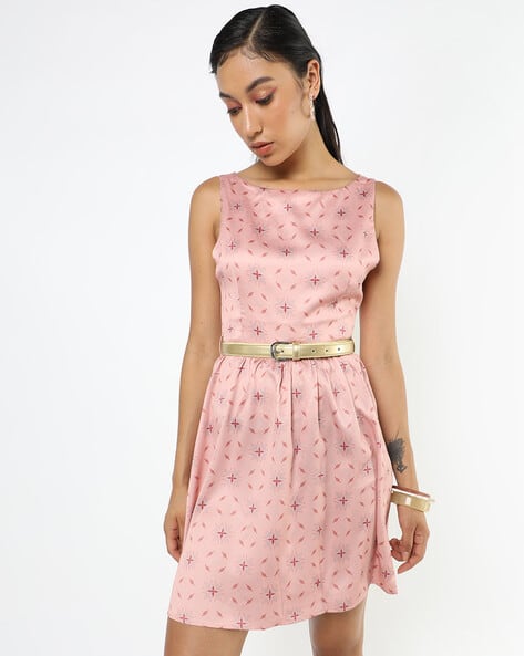 Encrustd Floral Printed Skater Dress
