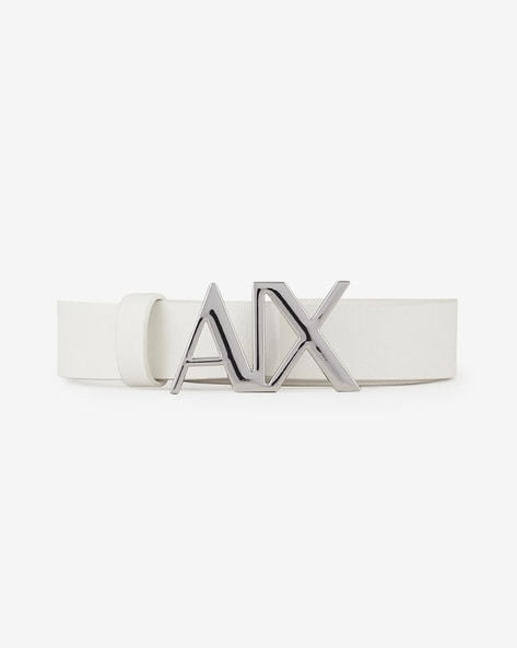 Off-White - White leather belt with metal logo OWRB112F23LEA001 - buy with  Latvia delivery at Symbol