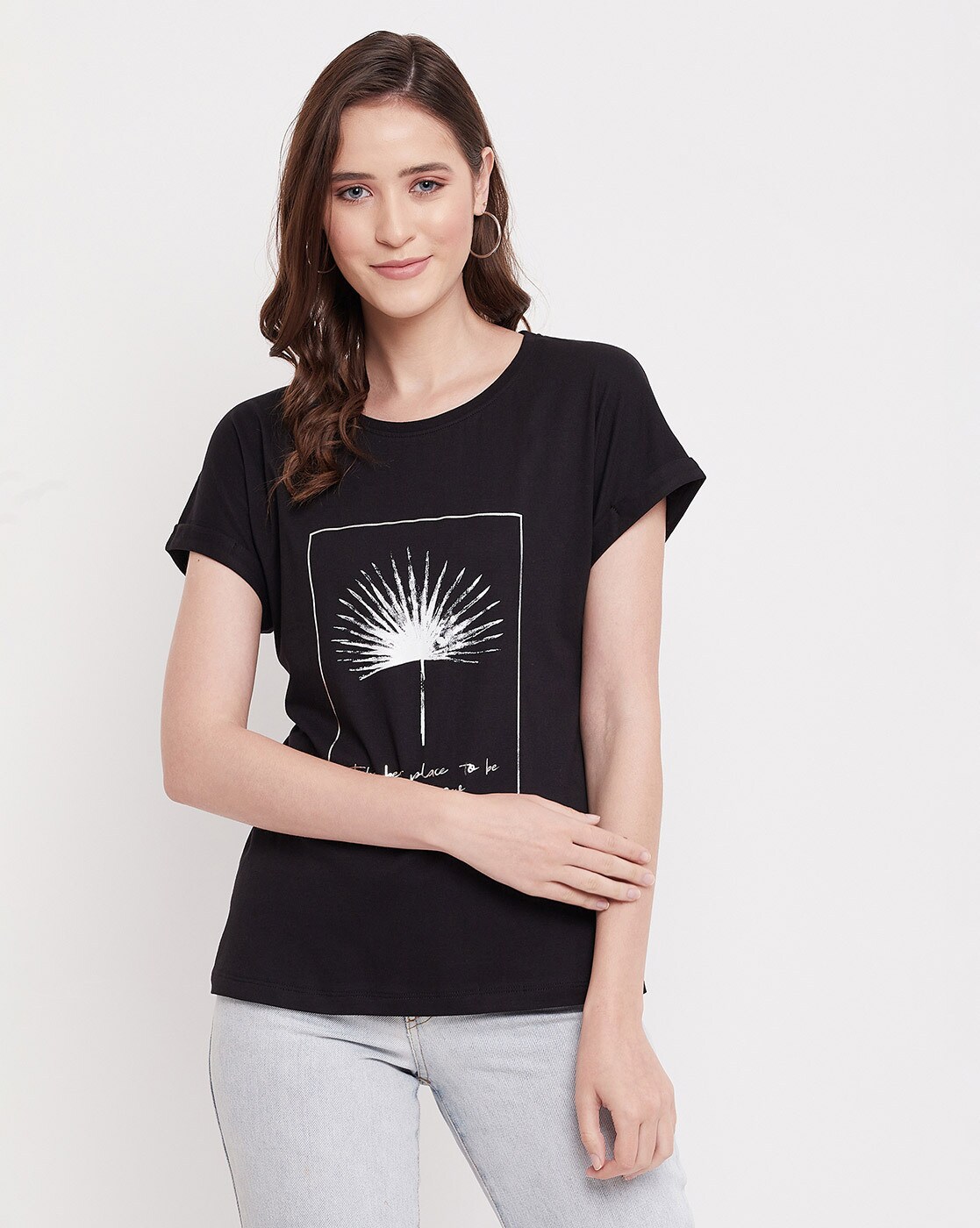 Buy Black Tshirts for Women by OCTAVE Online