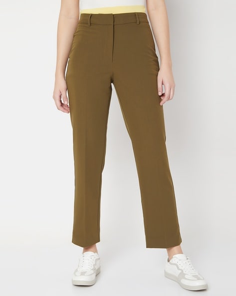 Vero Moda Solid Straight Fit Trousers