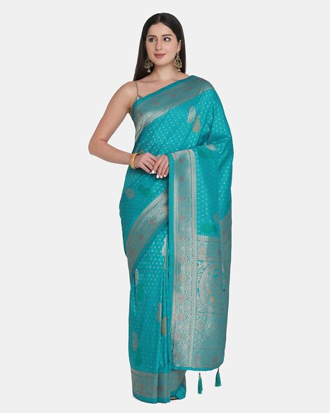 Buy online Gold Zari Work Silk Saree from ethnic wear for Women by Bombay  Silk Store for ₹5600 at 0% off | 2024 Limeroad.com