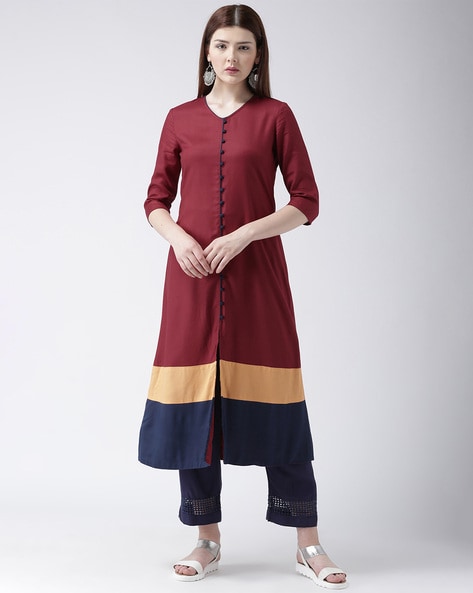 $26 - $39 - Maroon Poly Silk Kurti and Maroon Poly Silk Tunic Online  Shopping
